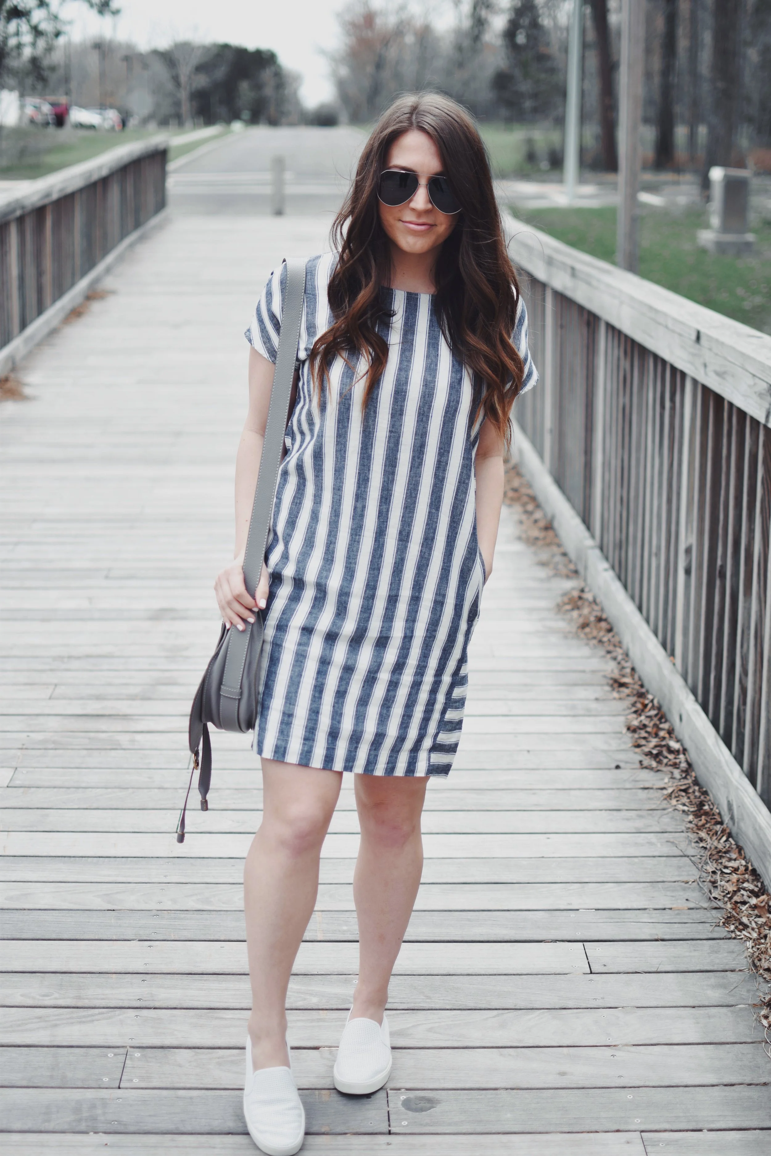 Striped Linen Dress for Spring megan elise